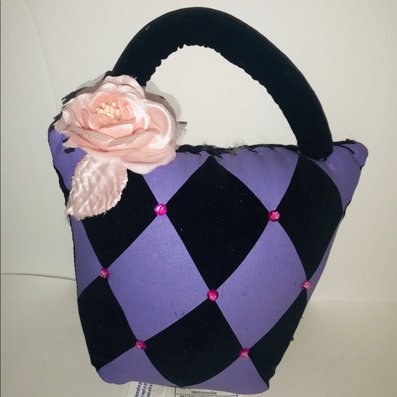 New Whimsical Decorative Pillow Purple Black